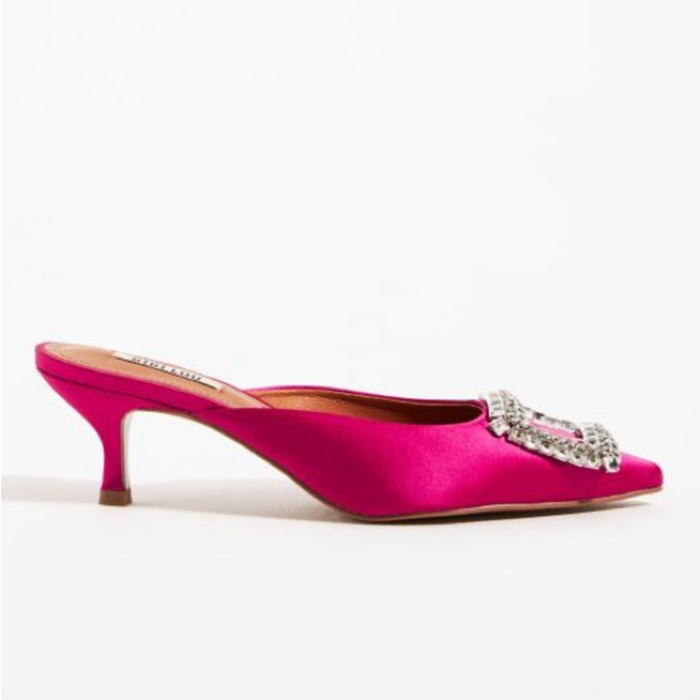 Bibi LOU metallic pink mules